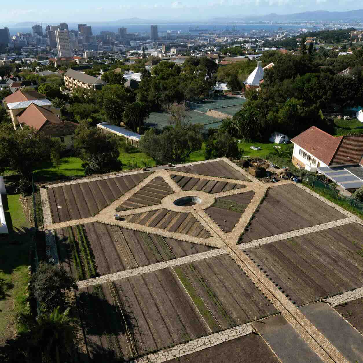 Oranjezicht City Farm visual identity design created in the design of the physical farm